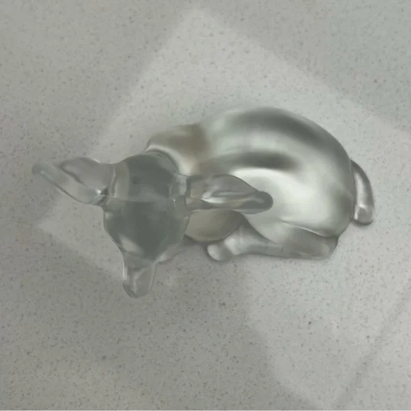 Vintage Fenton Clear Satin Fawn Deer - Picture 8 of 13